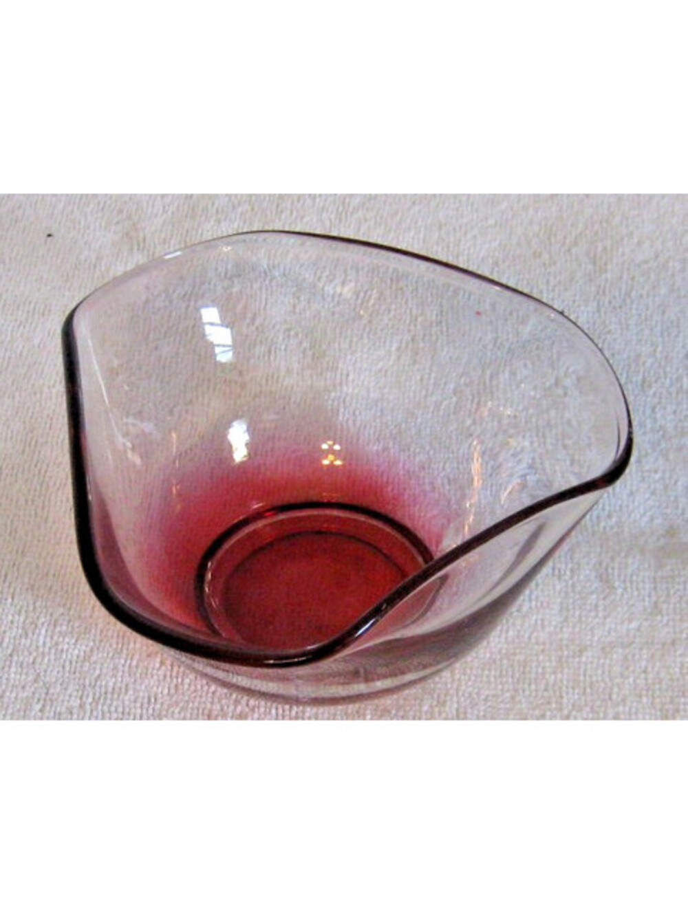 Vintage 5” Indiana Glass Wavy Ombré Cranberry Red Dip Replacement Bowl
